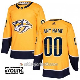 Barn Ishockey Nashville Predators Tröja med eget tryck Adidas 2017-2018 Guld Authentic
